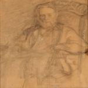 The Artist's Father,grocer Knud Christian Paulsen by Julius Paulsen