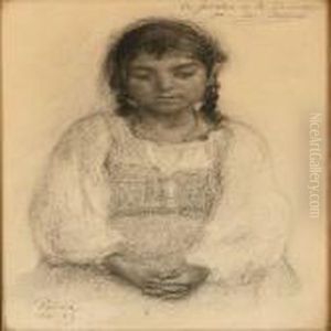 Portrait Of An Italian Girl by Julius Paulsen
