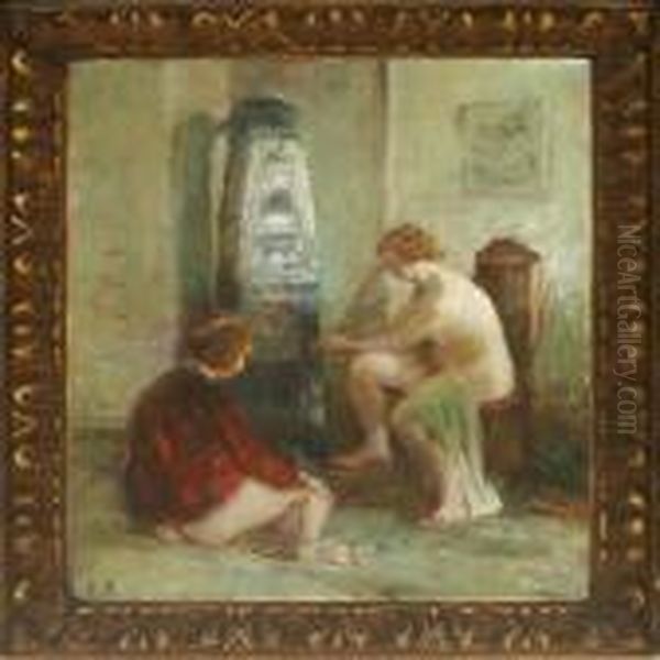 Interior With Twonaked Women By The Owen - view 1