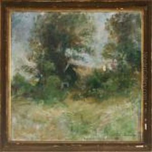 Landscape With Houseand Trees by Julius Paulsen