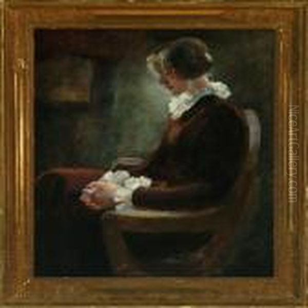 Young Woman Seated Inan Armchair - view 1