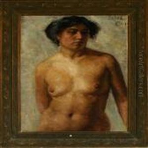 Portrait Of A Nakedmodel by Julius Paulsen