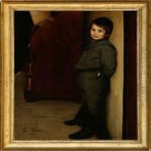 Smiling Boy At A Wall by Julius Paulsen