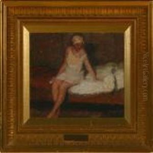 Woman Lying On A Bed by Julius Paulsen