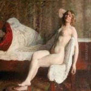 Interior With Naked Woman by Julius Paulsen