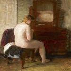 Interior With A Sittingnude Woman Interior With A Sittingnude Woman