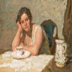 At The Breakfast Table by Julius Paulsen