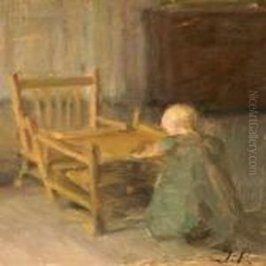 Interior With Girl by Julius Paulsen