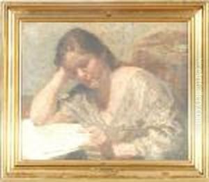A Reading Woman by Julius Paulsen