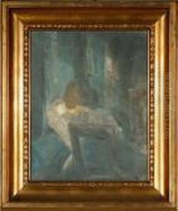 An Interior With A Woman An Interior With A Woman