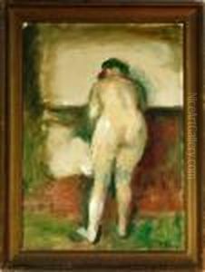 A Study Of A Naked Woman Seen From The Back by Julius Paulsen