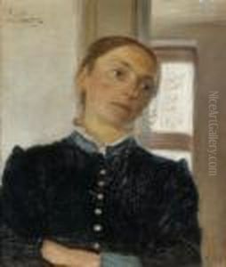 Portrait In Front Of The Window by Julius Paulsen