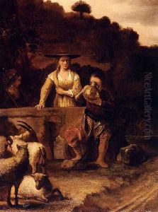 Rebecca And Eliezer At The Well by Constantijn Van Renesse