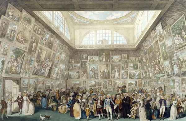 The Exhibition of the Royal Academy, 1787, engraved by Pietro Antonio Martini 1738-97, 1787 - view 1