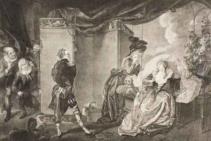 Olivias garden, Act III, Scene IV, from Twelfth Night, Or What You Will, from The Boydell Shakespeare Gallery, published late 19th century by Johann Heinrich Ramberg