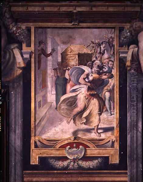 Sauls Daughter Michal Watching David Dance Before the Ark, from fresco cycle depicting the Story of David from the Salone dell'Udienza Audience Hall 1553-54 - view 1