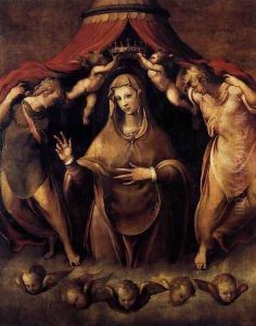 Coronation of the Virgin with Angels c. 1550 by Francesco de' Rossi