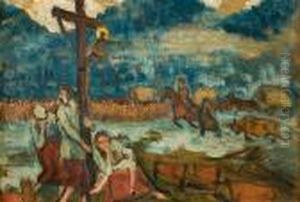 Oplakiwanie - Scena Alegoryczna Z I Wojny Swiatowej, Ok. 1914-1918 by Fryderyk Pautsch
