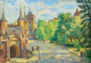 Widok Na Barbakan I Brame Florianska by Fryderyk Pautsch
