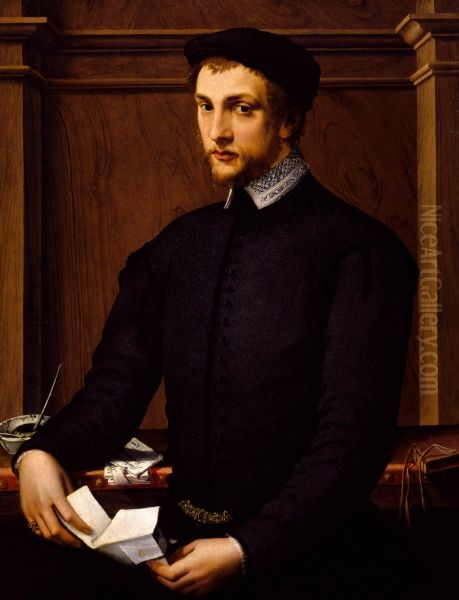 Portrait of a Gentleman with a Letter by Francesco de' Rossi