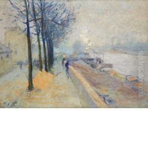 La Seine, Matin Printemps, Paris by Elie Anatole Pavil