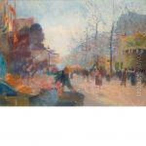 Marchand - Boulevard De Clichy by Elie Anatole Pavil
