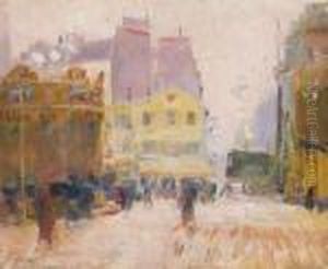 Les Maneges A Vapeur Sur La Place Blanche by Elie Anatole Pavil