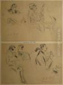 Scenes De Bar by Elie Anatole Pavil