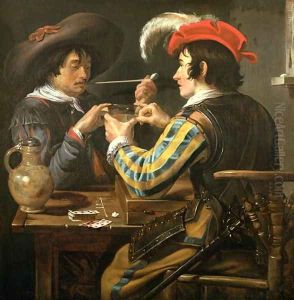 The Card Players 5 by Theodoor Rombouts