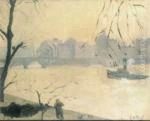 Paris, Bord De Seine Anime by Elie Anatole Pavil