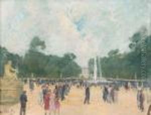 Au Jardin Du Luxembourg by Elie Anatole Pavil