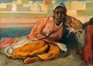 Le Repos Sur La Terrasse by Elie Anatole Pavil