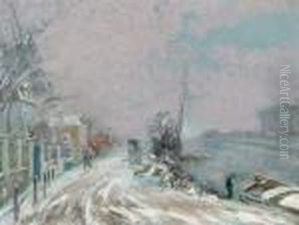 Au Bord De La Seine A Pontoise En Hiver - view 1