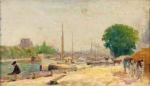Bord De Seine A Paris by Elie Anatole Pavil