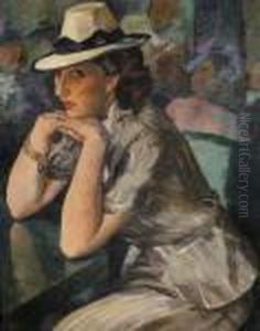 Femme Accoudee Dans Un Bar by Elie Anatole Pavil