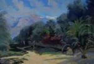 Vue De L'atlas Dans Un Oued by Elie Anatole Pavil