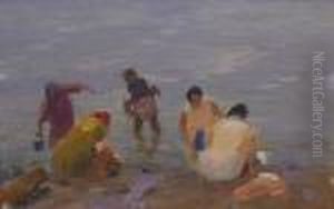 Scene De Plage by Elie Anatole Pavil