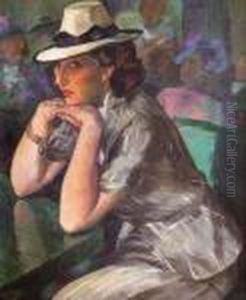 Femme Au Cafe (ca.1935) by Elie Anatole Pavil