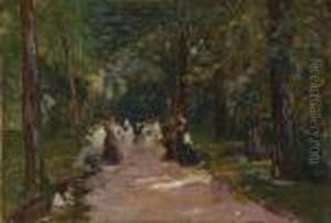 Femmes Au Parc Monceau by Elie Anatole Pavil