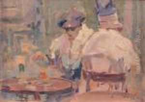 Les Deux Soeurs Au Cafe, Vers 1912 by Elie Anatole Pavil