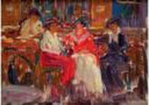 Elegantes Dans Une Brasserie