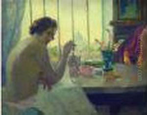 La Parisienne A La Fenetre by Elie Anatole Pavil
