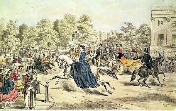Riding in Rotten Row, Hyde Park - view 1