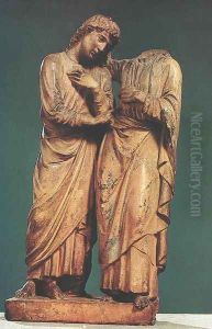 Christ and Thomas by Luca della Robbia