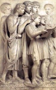 Cantoria (detail) by Luca della Robbia