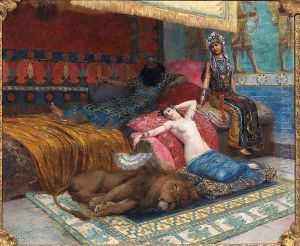 L'esclave et le lion (The slave and the lion) by Georges Antoine Rochegrosse