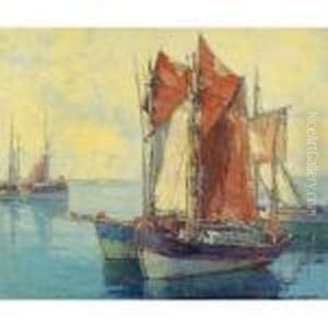 Boats In A Harbor by Edgar Alwin Payne
