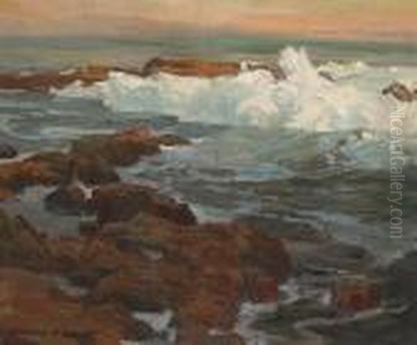 Waves Breaking Along A Rocky Coast - view 1