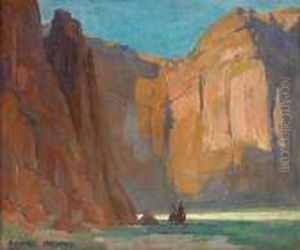 Navajos, Canyon De Chelly by Edgar Alwin Payne