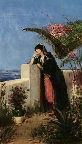 Young Woman on the Terrace (R&ecirc;verie sur la terrasse) - view 1